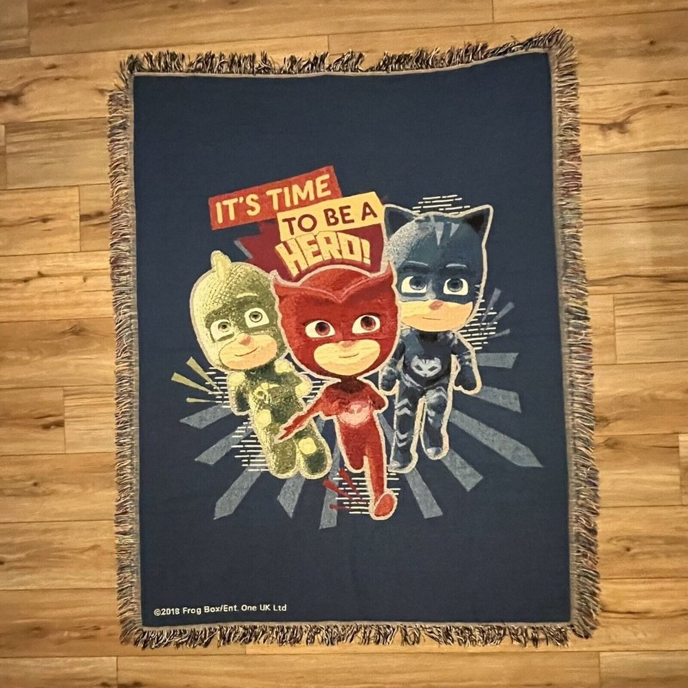 PJ Masks Its Time To Be A Hero Woven Throw Tapestry Blanket 48 x 60 Inch